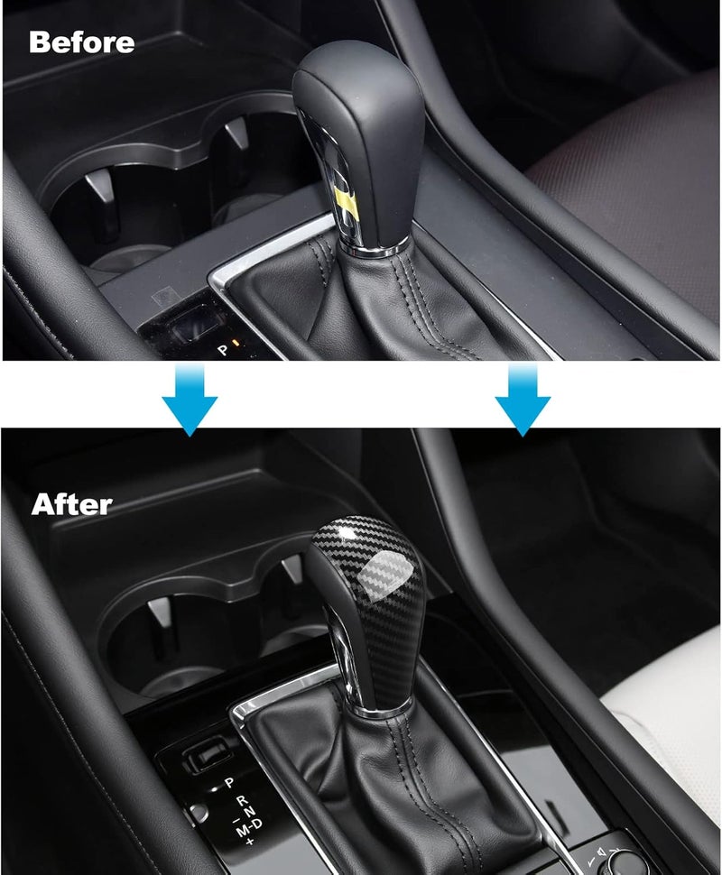 ANFOKAS for Mazda 3 CX-30 2025 2024 2023 2022 2021 2020 for Mazda CX-50 2025 2024 2023 Accessories Sporty Car Gears Gear Panel Gear Shift Knob Cover Trim Cap -Carbon Fiber Style - Image 4