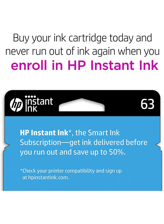 HP خرطوشة حبر إنك جيت لطابعة 63 أسود - Image 5