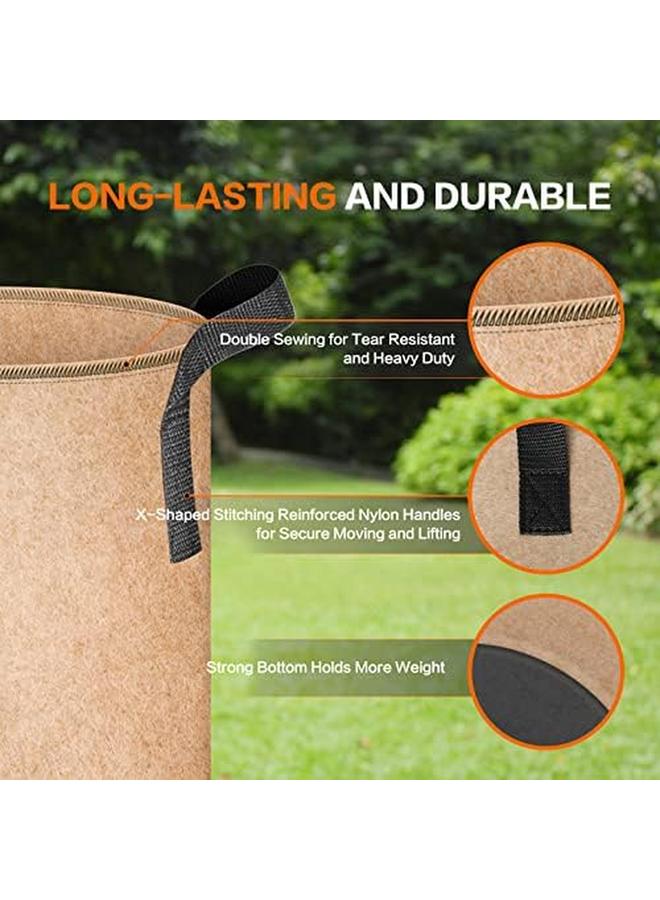 iPower Plant Grow Bag 15 Gallon 6 Pack Heavy Duty Fabric Pots 300G Thick Nonwoven Fabric Containers Aeration With Nylon Handles For Planting Vegetables Fruits Flowers Tan 2024 Version - Image 4