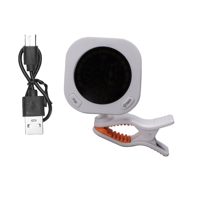 Meideal Guitar Tuner Clip On for Chromatic Guitar Bass Violin Ukulele Portable Guitar Tuner with Rotating Clip Color Screen Display Rechargeable Universal Guitar Accessories White - Image 1
