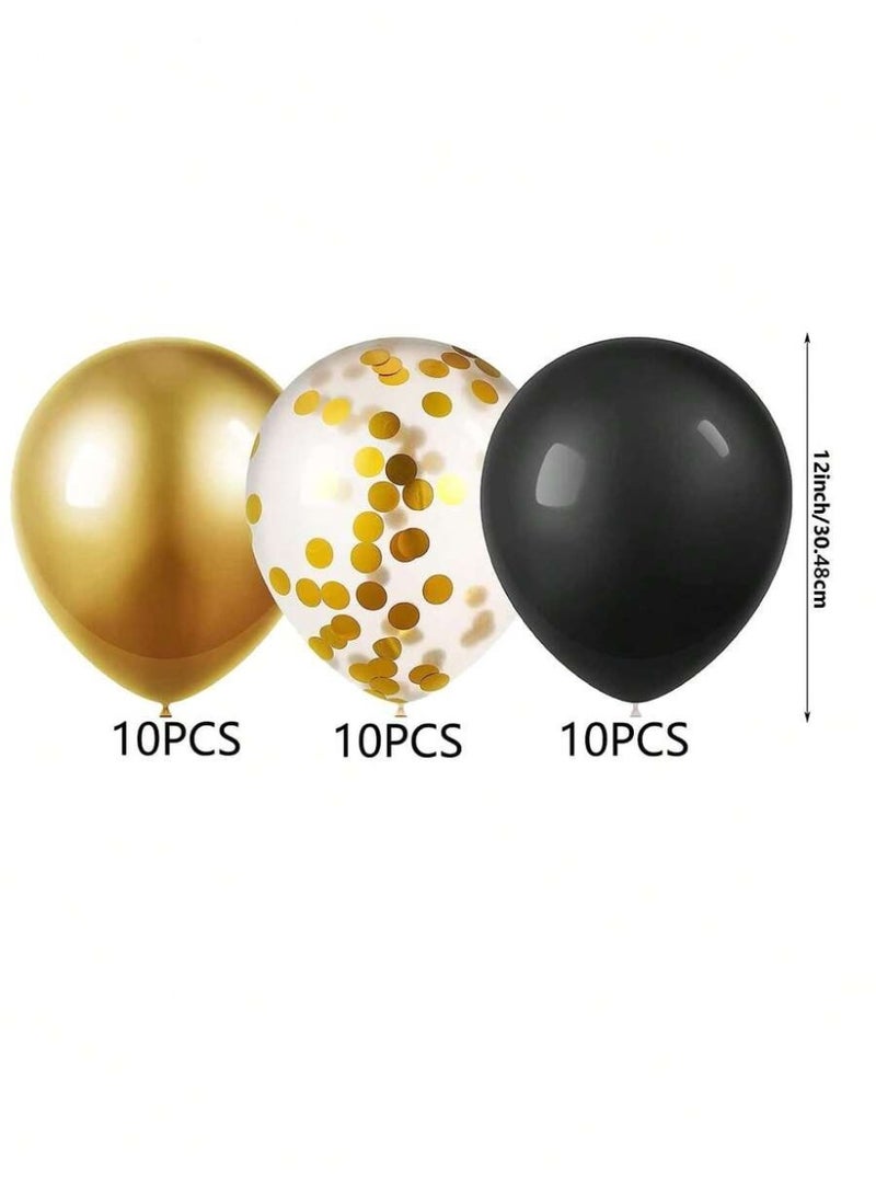 Graduation Party Decorations 2026 Balloon Set – Black Gold and Confetti Balloons Graduation Party Decor - Image 3