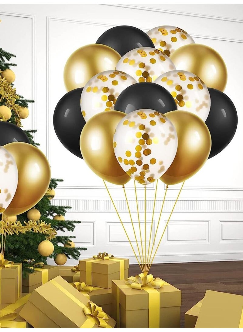 Graduation Party Decorations 2026 Balloon Set – Black Gold and Confetti Balloons Graduation Party Decor - Image 2