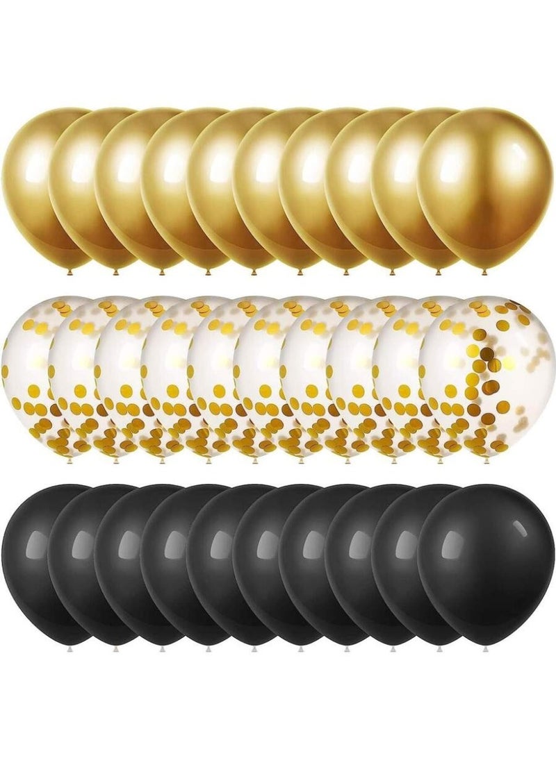 Graduation Party Decorations 2026 Balloon Set – Black Gold and Confetti Balloons Graduation Party Decor - Image 1