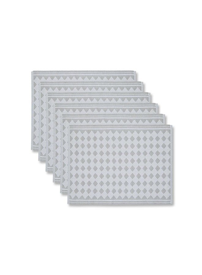 Fabindia Grey Cotton Woven Mat Set of 6 - Image 4