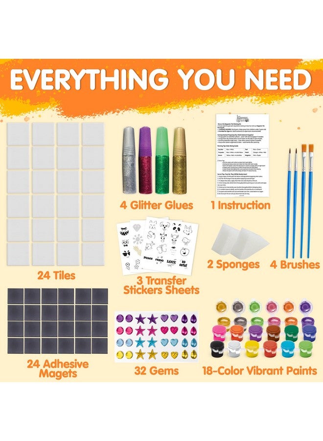 JOYIN 24 Magnetic Mini Tiles Art Kit, Creativity DIY Paint, Arts and Crafts for Kids, DIY Supplies for Party Favors, Family Activity, Birthday Present, Toys Gifts for Boys and Girls - Image 4