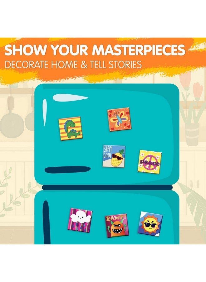 JOYIN 24 Magnetic Mini Tiles Art Kit, Creativity DIY Paint, Arts and Crafts for Kids, DIY Supplies for Party Favors, Family Activity, Birthday Present, Toys Gifts for Boys and Girls - Image 3
