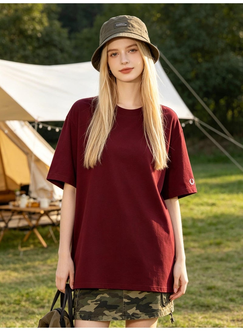 فريد بيري With LOGO, men and women with the same 260g soft cotton comfortable T-shirt round neck soft casual Joker short-sleeved shirt. - Image 5