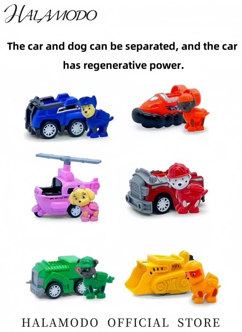 HALAMODO 6PCS Dog Patrol Racers Toy Vehicle Set Kids Car Toys Mini Racing Toys Parent-child Interactive Games Party Essentials for Boys & Girls Ages 3 and Up  - Image 2