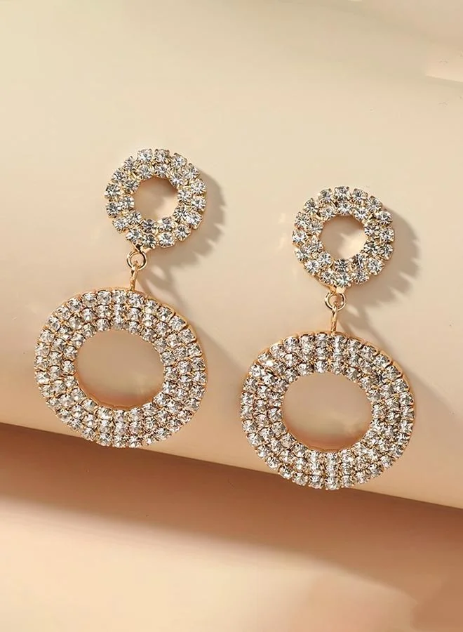 تايك تو Take Two Embellished Double-Circle Earrings