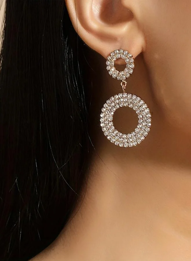 تايك تو Take Two Embellished Double-Circle Earrings
