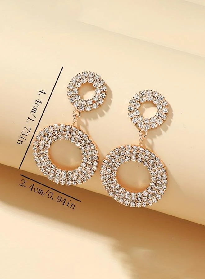 تايك تو Take Two Embellished Double-Circle Earrings