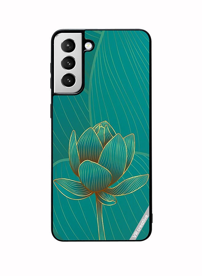 VR CREATIVE Protective Case Cover For Samsung Galaxy S22 Plus 5G Green Rose Design Multicolour - Image 1