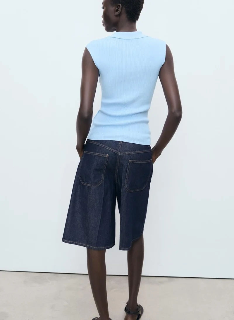 MANGO Polo-Neck Knitted Top