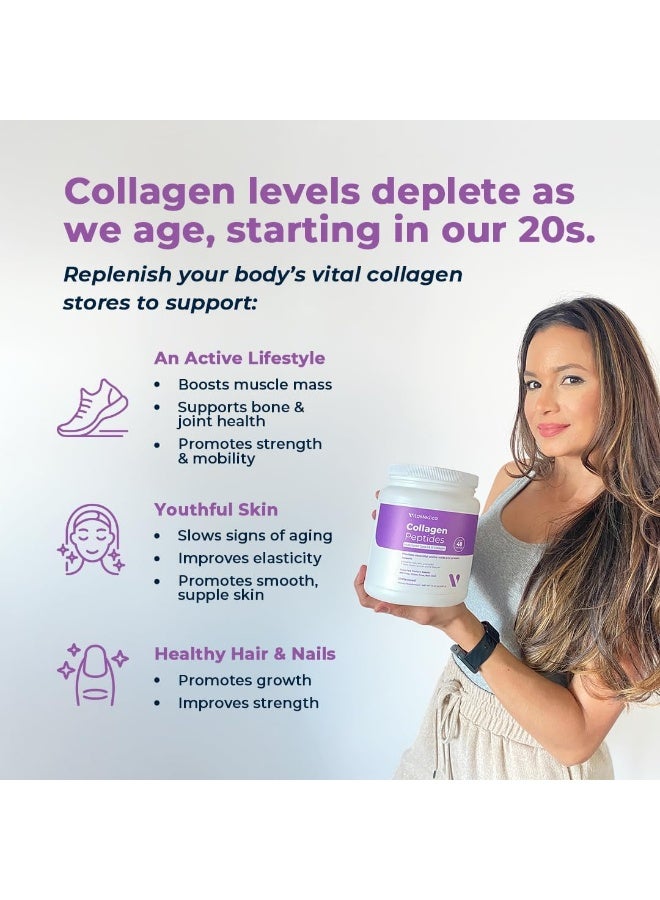 VitaMedica Hydrolyzed Collagen Peptides Powder For Hair Skin, & Nails- Unflavored, Non-Gmo, Pasture Raised, Grass-Fed - Image 2