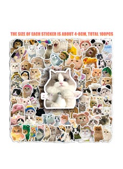 Excefore 100 Pcs Cute Cat Stickers, Water Bottle Stickers, Waterproof Stickers, Animal Sticker Aesthetic, Funny Cat Stickers Set for Water Bottles, Laptops, Skateboards, Phone, Luggage, Fridge, Guitar, Gift  - Image 2