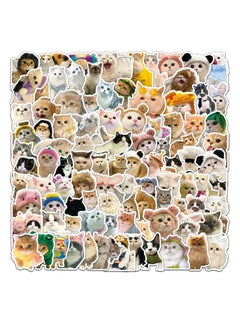 Excefore 100 Pcs Cute Cat Stickers, Water Bottle Stickers, Waterproof Stickers, Animal Sticker Aesthetic, Funny Cat Stickers Set for Water Bottles, Laptops, Skateboards, Phone, Luggage, Fridge, Guitar, Gift  - Image 4