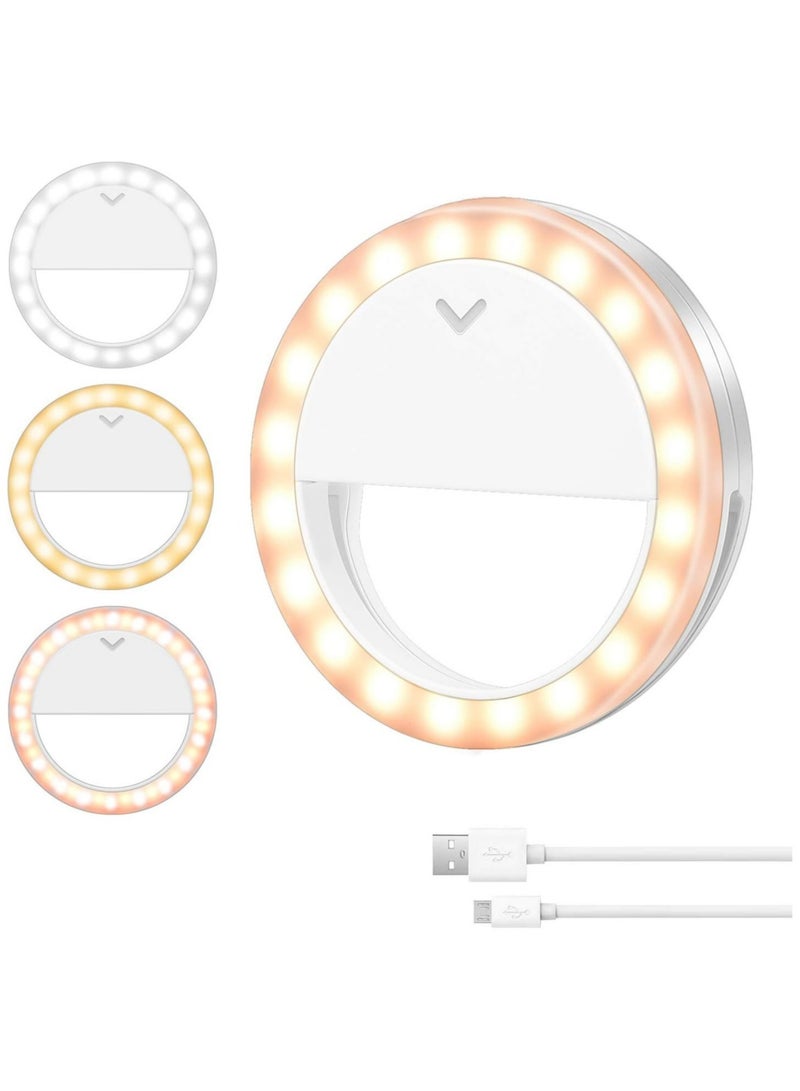 Selfie Ring Lights,LED Circle Phone Light for Laptop Camera Photography Video,Clip On Rechargeable Mini Light for Zoom Call,Selfie,  - Image 1