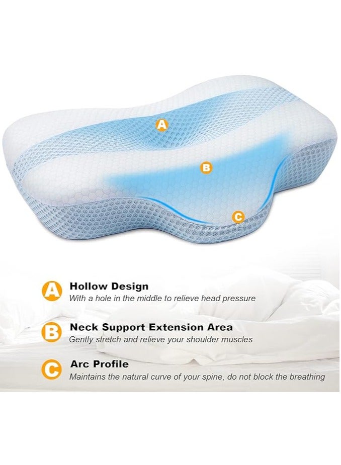 general Orthopedic memory foam pillow, cervical pillow, ergonomic, suitable for side sleepers, side sleepers, supine sleepers and belly sleepers (600×430×110mm) - Image 3