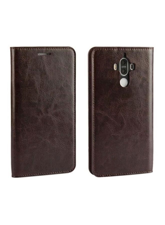 NIBEMINENT Leather Phone Case HUAWEI MATE 9 brown Brown 