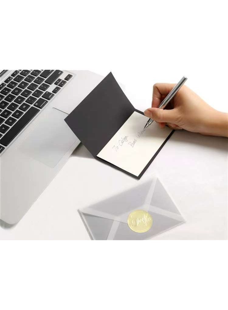 Birthday card, black and gold gift card, unique design, greeting message, blessing card, blank notepad card, with envelope (13.5 x 9 cm / 5.1 x 3.54 inches) - Image 3