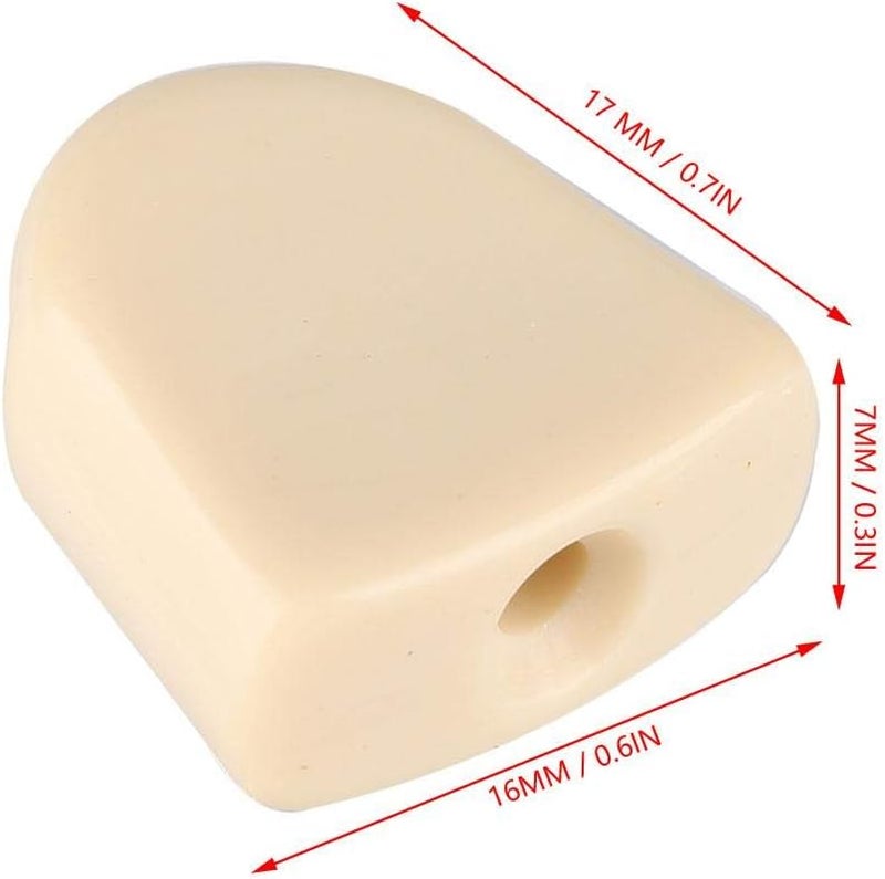 Dilwe 6 Piece Acrylic Guitar Tuning Peg Buttons Set Replacement Machine Heads Knobs for Electric Acoustic Guitar with Ferrules and Screws Beige - Image 5