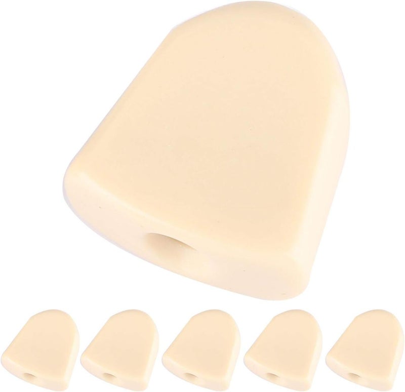 Dilwe 6 Piece Acrylic Guitar Tuning Peg Buttons Set Replacement Machine Heads Knobs for Electric Acoustic Guitar with Ferrules and Screws Beige - Image 4