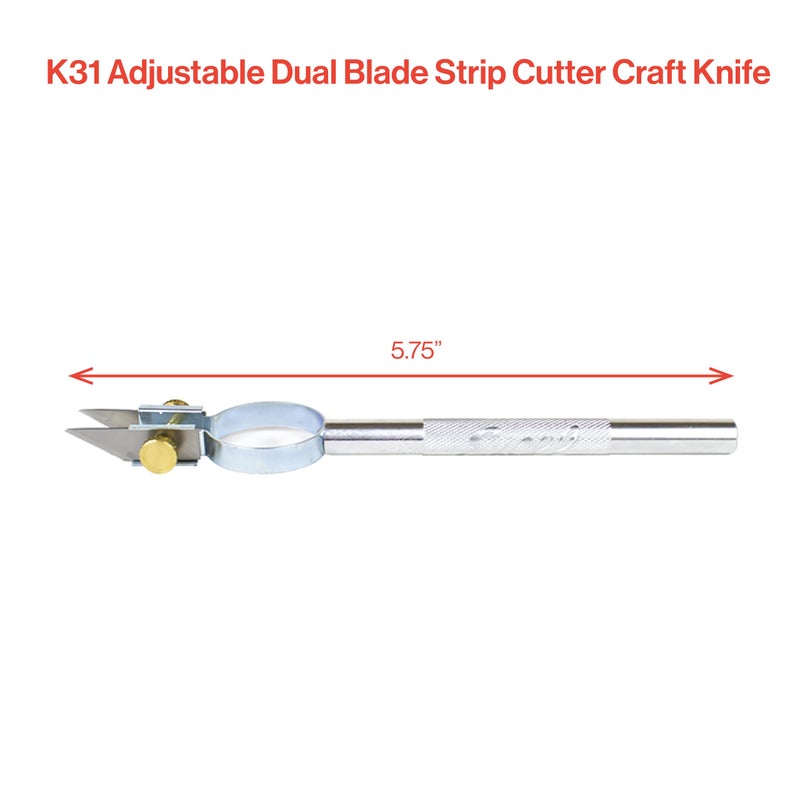 Excel Blades Adjustable Width Strip Cutter â€“ Dual #59 Blades, Precision Cutting Tool for Paper, Vinyl, Leather, Foam, Clay & Crafts â€“ Aluminum Body â€“ Made in USA - Image 3