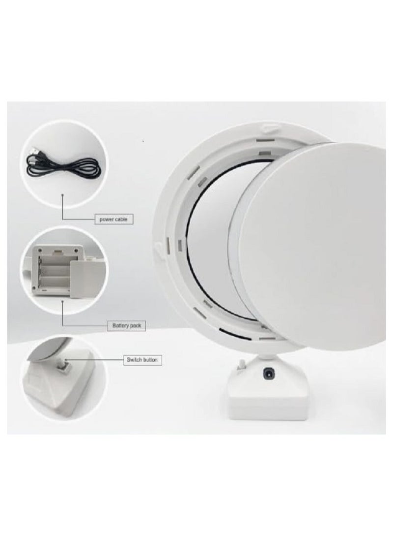 مراة سحرية مضيئة-مع برواز ليد - مثالية لاضافة لمسة عصرية لديكور المنزل-تصميم دائري مع اضاءة ليد مدمجة في الاطار -رائعة كمراة مكياج -(لون ابيض) - Image 3