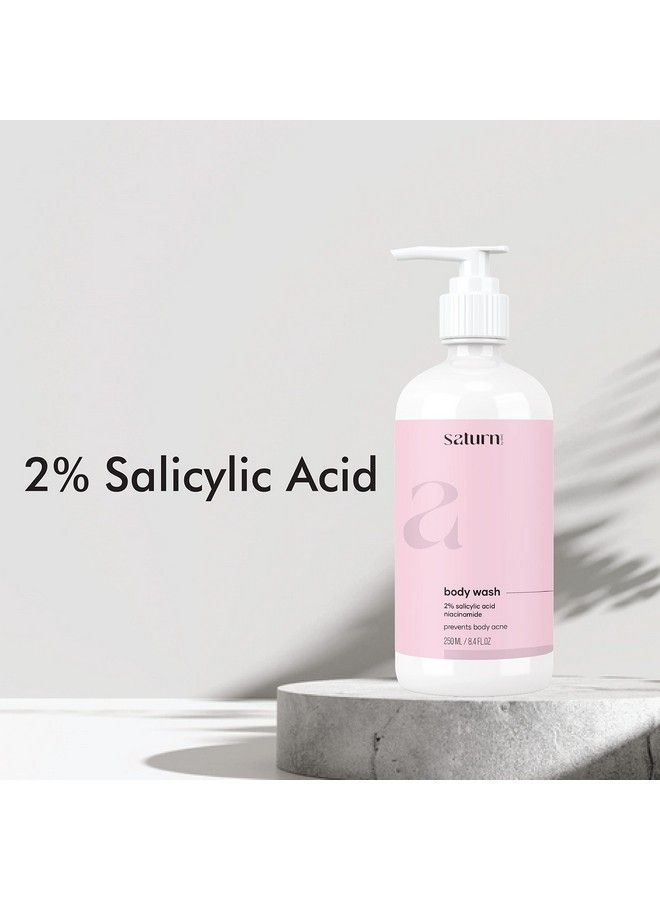 Saturn by GHC غسول الجسم بحمض الساليسيليك بنسبة 2% 250 مل؛ خالٍ من البارابين وSLS؛ جل استحمام مقشر لطيف؛ يمنع ظهور حب الشباب في الجسم وينظف البشرة بعمق - Image 4