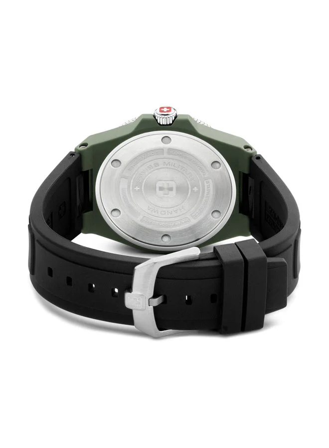 SWISS MILITARY HANOWA Ocean Pioneer Watch For Men With Black Silicone Strap - 45 mm