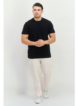 French Connection Men Crew Neck Short Sleeve Textured T-Shirt, Dark Navy  - Image 4