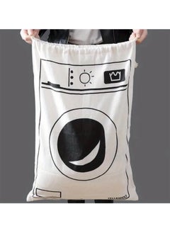 Just Quality Canvas Laundry Storage Bags with Drawstring Closure - Multipurpose Non-Woven Fabric Weaving, Rectangular Quilt Organizer, Dirty Clothes Bag for Travel, Home, Dorm - 1PC  - Image 1
