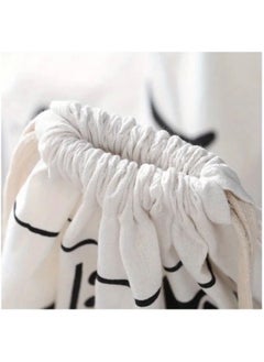 Just Quality Canvas Laundry Storage Bags with Drawstring Closure - Multipurpose Non-Woven Fabric Weaving, Rectangular Quilt Organizer, Dirty Clothes Bag for Travel, Home, Dorm - 1PC  - Image 3
