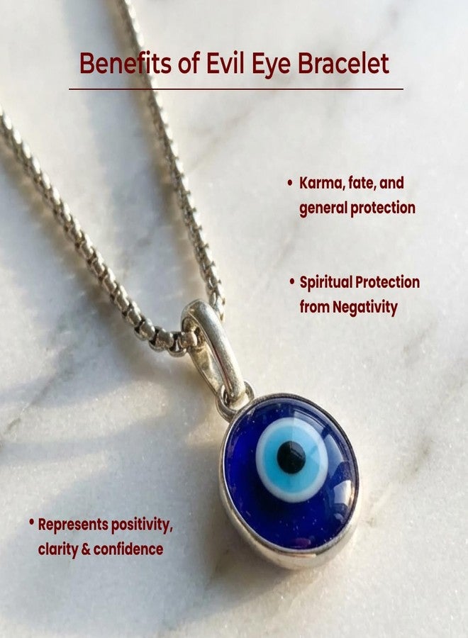 Divine Hindu Evil Eye Locket Necklace for Men & Women | Nazar Protection Pendant Chain | Stylish Blue Evil Eye Pendant | Spiritual Protection Locket for Men & Women | Trendy Protection Pendant Jewelry - Image 3
