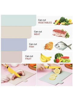 Hanayo 4PCS Kitchen Cutting Boards, Plastic Cutting Board with Storage Shelf , Chopping Board for Kitchen Different Food Types (Pink)  - Image 2