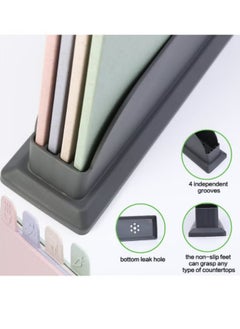 Hanayo 4PCS Kitchen Cutting Boards, Plastic Cutting Board with Storage Shelf , Chopping Board for Kitchen Different Food Types (Pink)  - Image 5