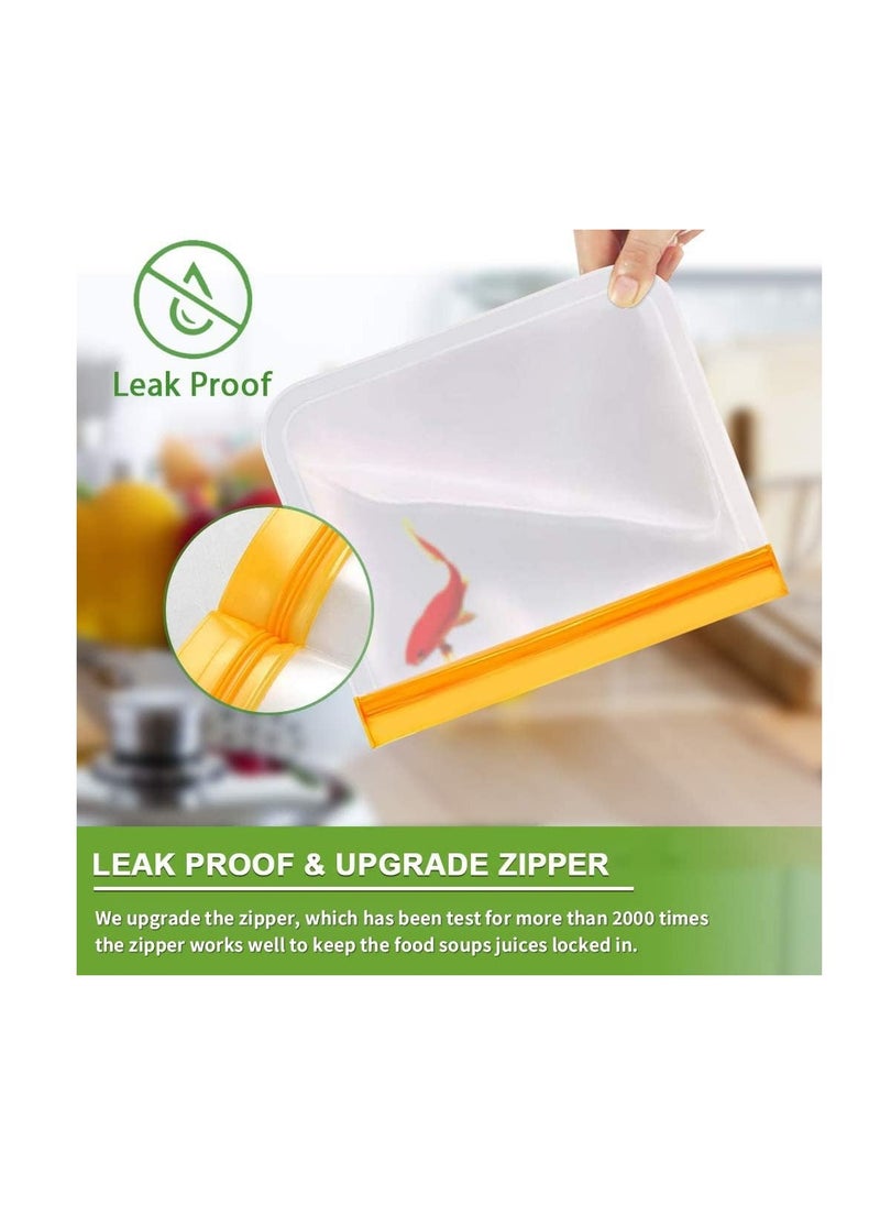 Generic - Reusable Storage Bags, 20Pack BPA Free PEVA Reusable Freezer Bags,Reusable Gallon Bags, Reusable Sandwich Bags, Silicone Food Bags for Women, Men and Kids (20Pack-8 Large +6 Sandwich +6 Snack) - Image 1