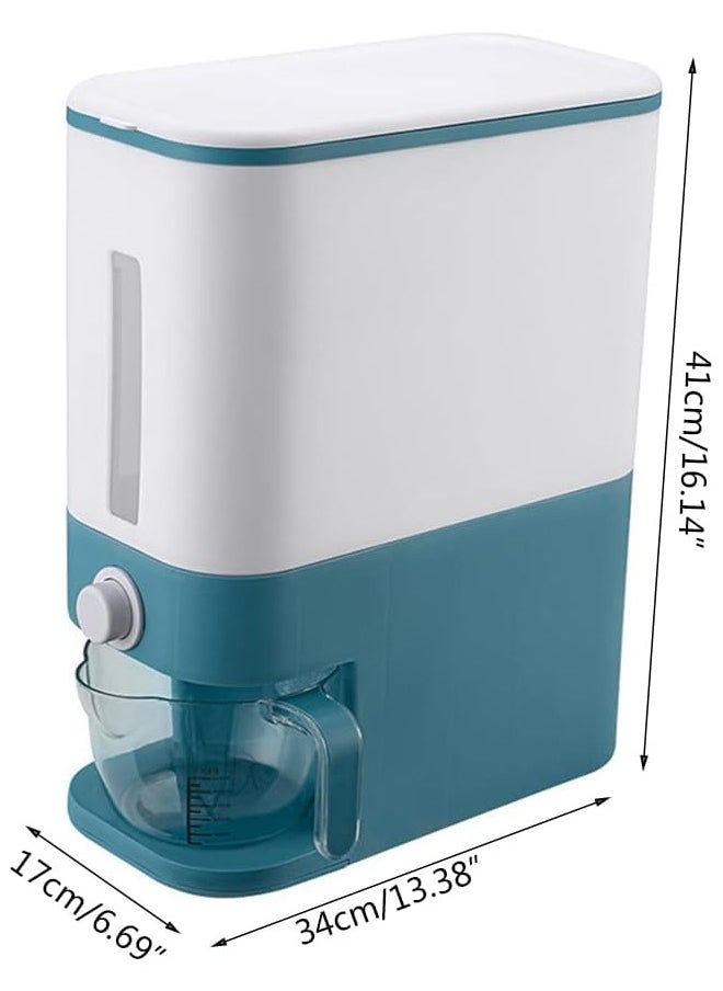 Cady One - Airtight Grain Storage Box for Grains and Dry Foods, 12L Moisture-Proof Rice Storage Container, Grain Dispenser with Transparent Window and Level Gauge - Image 1