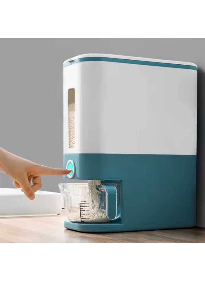 Cady One - Airtight Grain Storage Box for Grains and Dry Foods, 12L Moisture-Proof Rice Storage Container, Grain Dispenser with Transparent Window and Level Gauge - Image 1