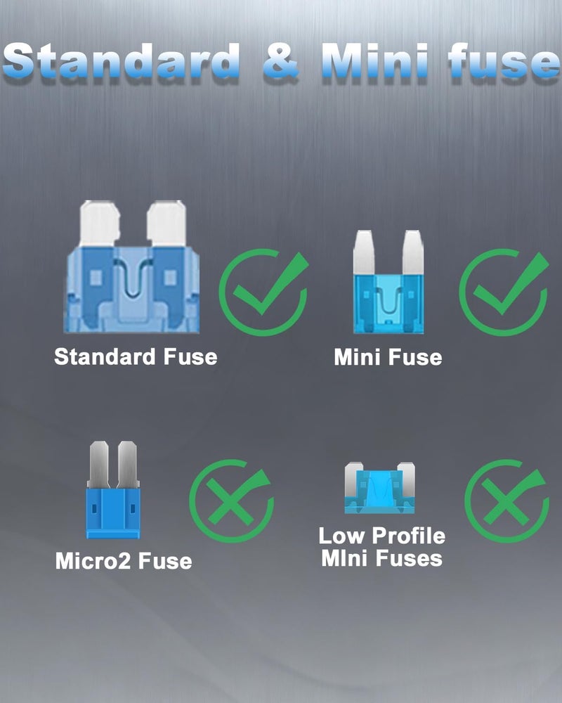 Riseuvo 220pcs Car Blade Fuses Assortment Kit - Standard & Mini Automotive Fuses - Image 3