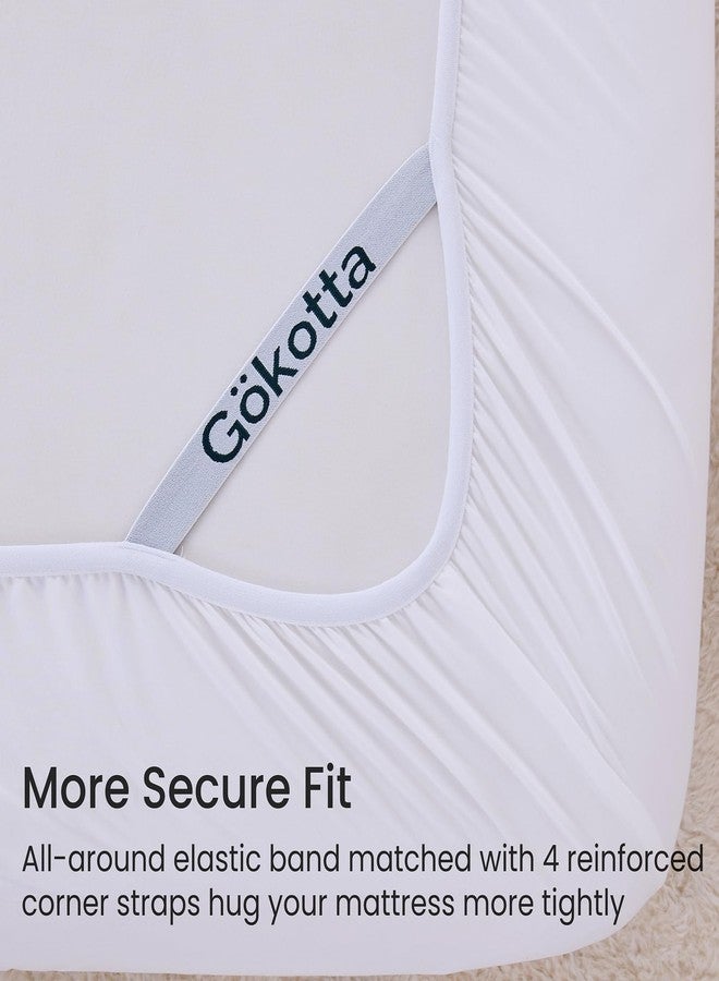 GOKOTTA 4-Pcs Queen Sheet Set, 16 Inch Deep Pocket Queen Sheets with Elastic Corner Straps, Brushed Microfiber Polyester - Hotel Luxury, Ultra Soft, Breathable, Anti-Rip, Wrinkle-Free - White - Image 2