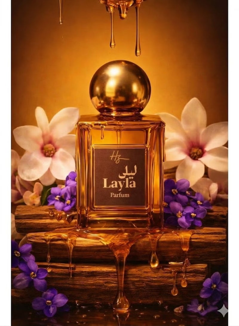 أتش زي عطر ليلى – عطر شرقي فاخر للجنسين – افتتاحية الباتشولي والفانيلا مع قلب من البرغموت والورد وقاعدة من العود وخشب الصندل – ثبات طويل – 30 مل - Image 1