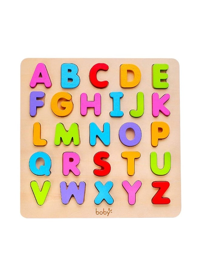 Boby Wooden Alphabet Puzzle Toys, ABC Letter & Number Puzzle for Toddlers 18+ Months Old, Preschool Learning Toys for Kids, Educational Name Puzzle Gift for Boys and Girls (Alphabet Puzzle)  - Image 4