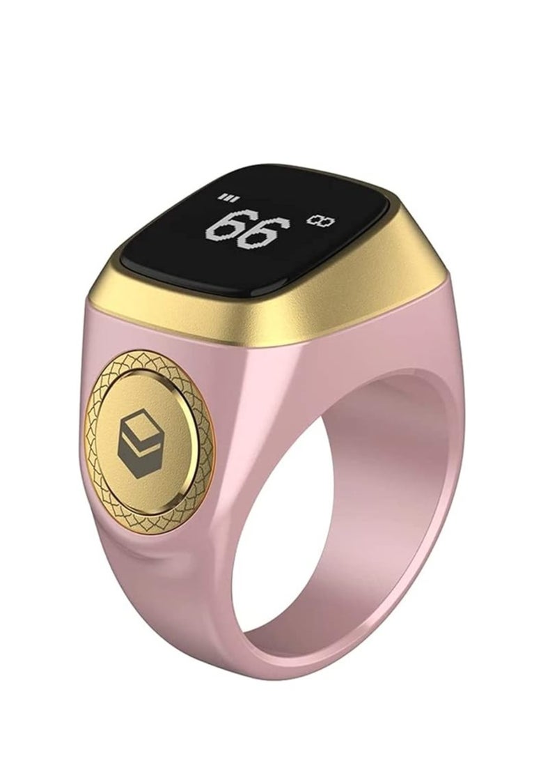 iQIBLA Smart Tasbih Zikr lite Ring, Muslim Prayer, Prayer timing reminder, OLED display Tasbih Counter, Smart Ring, Waterproof- Pink 20mm - Image 2