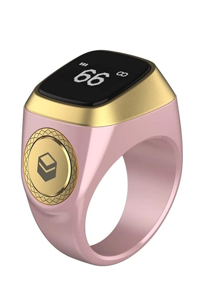 iQIBLA Smart Tasbih Zikr lite Ring, Muslim Prayer, Prayer timing reminder, OLED display Tasbih Counter, Smart Ring, Waterproof- Pink 20mm - Image 3