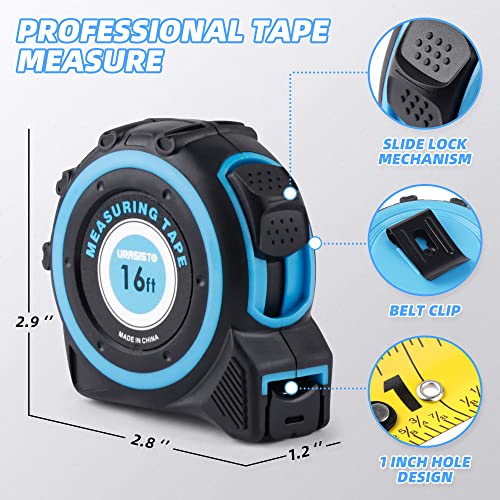 URASISTO Tape Measure 16FT with Fractions 1/8, Retractable Measuring Tape, Easy to Read, Rubber Protective Casing and Shock Absorbent Case for Carpenter, Surveyors, Engineers and Electricians - Image 5