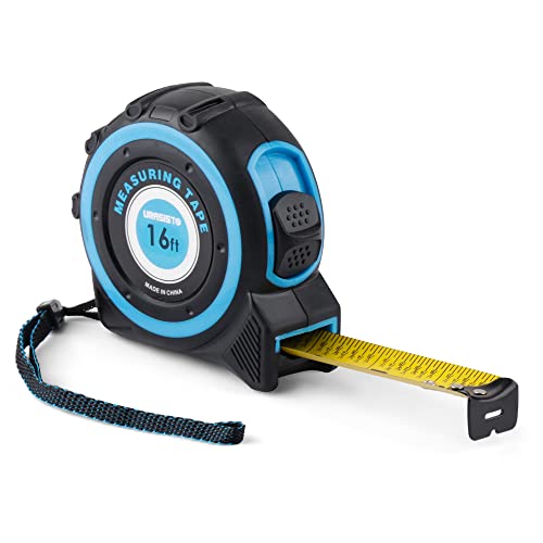 URASISTO Tape Measure 16FT with Fractions 1/8, Retractable Measuring Tape, Easy to Read, Rubber Protective Casing and Shock Absorbent Case for Carpenter, Surveyors, Engineers and Electricians - Image 1