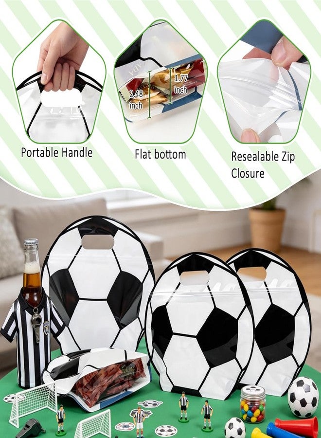 HRX Package 18pcs Zip Soccer Snack Bags with Handles, Stand-up Bottom Goodie Bags Treat Bags for Sports Game Day, Team Events, Birthday Party Favors - Image 2