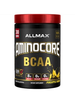 AllMax Nutrition Aminocore Bcaa Powder 8.18 Grams Of Amino Acids Intra And Post Workout Recovery Drink Gluten Free (Pineapple Mango 315 Grams)  - Image 2