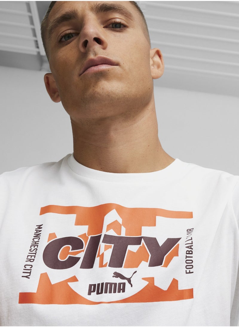 PUMA Manchester City Ftblicons Mens White T-shirt  - Image 2
